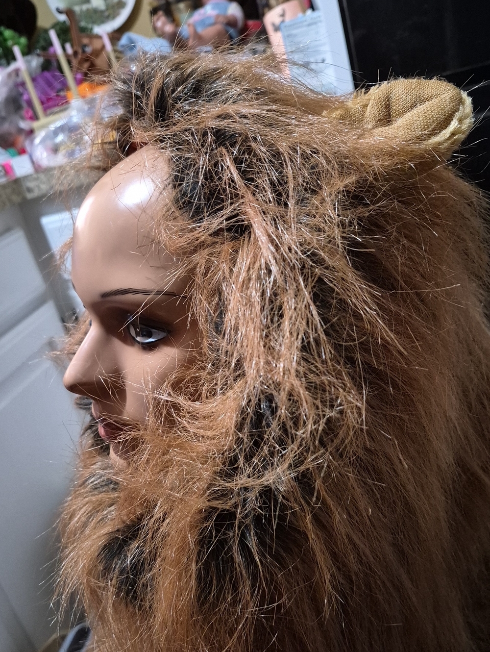 Animal Brown Faux Fur Wig with Ears